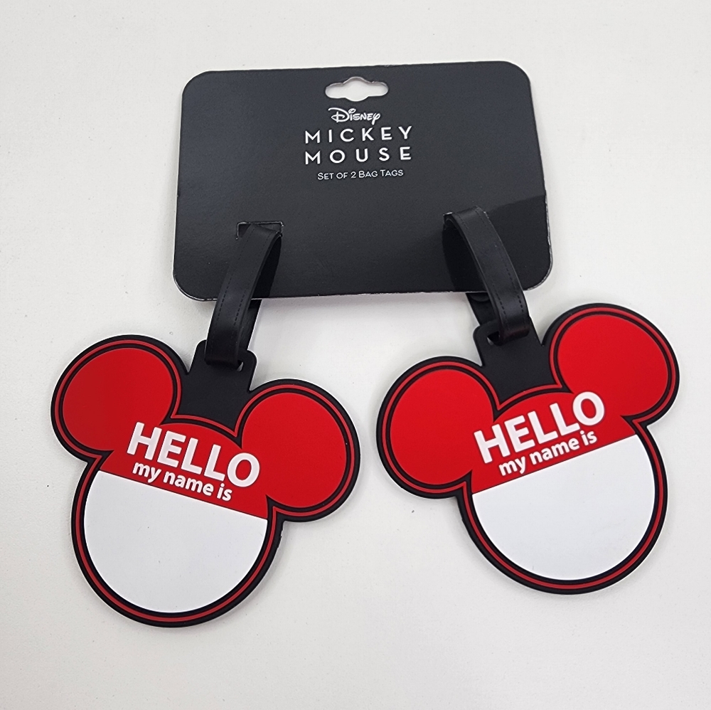 Disney Hello My Name Is Bag Luggage Tags Heavy Duty Rubber